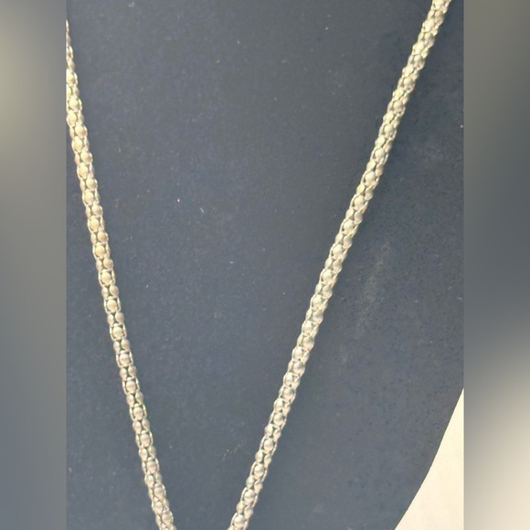 Brighton Valentine Puff Heart Necklace Red Crystals Silver Plated Chain Popcorn - Picture 3 of 7